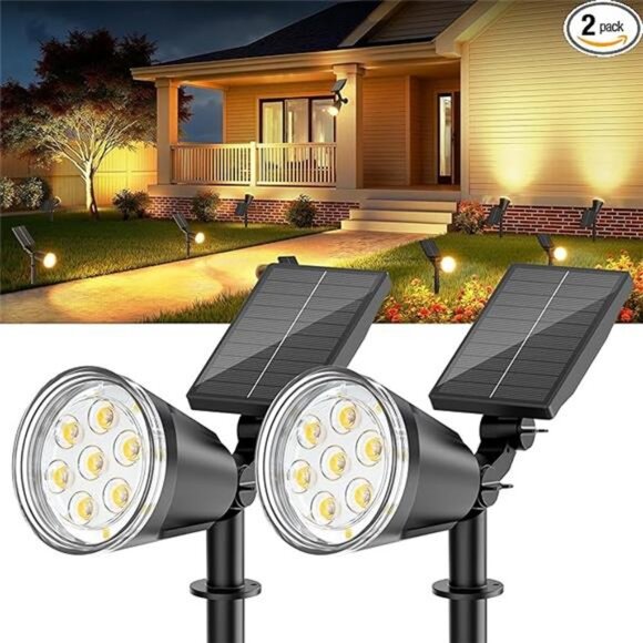 Solar Spot Lights Outdoor Waterproof: 1000LM Big Adjustable Spotlight - 2-in-1 - Picture 8 of 8